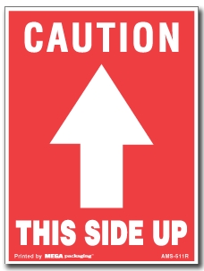 [LA-AMS-511R] Warning Labels ''Caution This Side Up (One Arrow Up)'' 3 x 4"