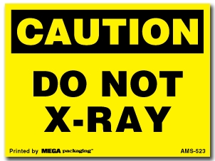 [LA-AMS-523] Warning Labels ''Caution Do Not X-Ray '' 3 x 4"