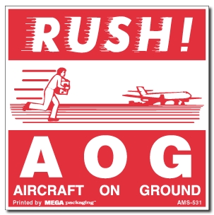 [LA-AMS-531] Warning Labels ''Rush A O G '' 4 x 4"