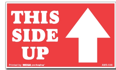 [LA-AMS-546] Warning Labels ''This Side Up  with 1 Arrow Up'' 3 x 5"