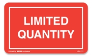 [LA-AMS-557] Warning Labels ''Limited Quantity '' 1.375 x 2.25"