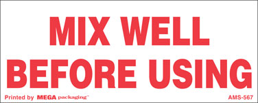 [LA-AMS-567] Warning Labels ''Mix Well Before Using '' 2 x 5"