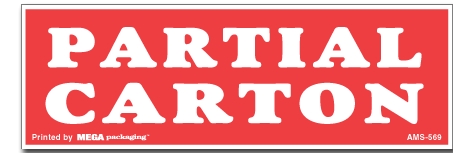 [LA-AMS-569] Warning Labels ''Partial Carton '' 2 x 6"