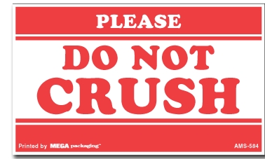 [LA-AMS-584] Warning Labels ''Please Do Not Crush '' 3 x 5"