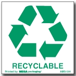 [LA-AMS-591] Warning Labels ''Recyclable '' 2 x 2"