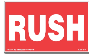 [LA-AMS-615] Warning Labels ''Rush '' 3 x 5"