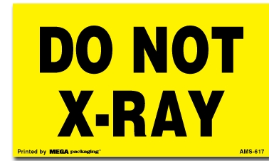 [LA-AMS-617] Warning Labels ''Do Not X-Ray '' 3 x 5"