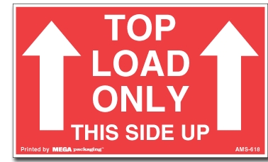 [LA-AMS-618] Warning Labels ''Top Load Only This Side Up '' 3 x 5"