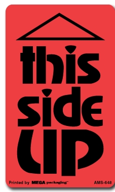 [LA-AMS-648] Warning Labels ''This Side UP '' 3 x 5"