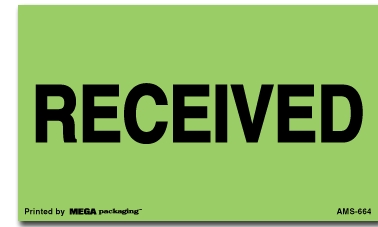 [LA-AMS-664] Warning Labels ''Received '' 3 x 5"