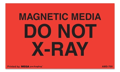 [LA-AMS-700] Warning Labels ''MAGNETIC MEDIA DO NOT X-RAY '' 3 x 5"