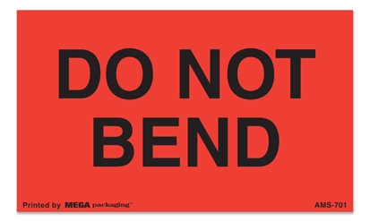 [LA-AMS-701] Warning Labels ''DO NOT BEND '' 3 x 5"
