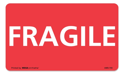 [LA-AMS-705] Warning Labels ''FRAGILE '' 3 x 5"