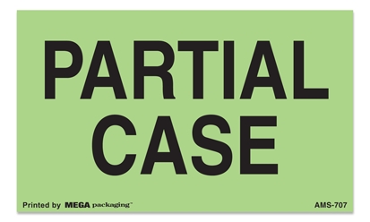 [LA-AMS-707] Warning Labels ''PARTIAL CASE '' 3 x 5"