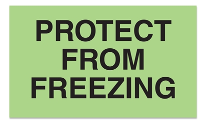 [LA-AMS-725] Warning Labels ''PROTECT FROM FREEZING '' 3 x 5"