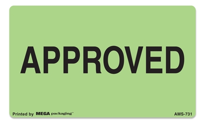 [LA-AMS-731] Warning Labels ''APPROVED '' 3 x 5"