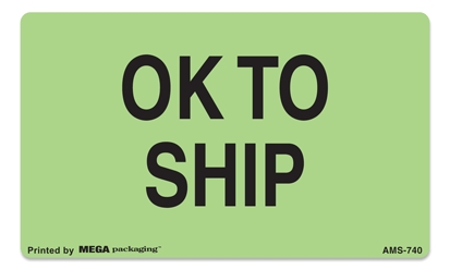 [LA-AMS-740] Warning Labels ''OK TO SHIP '' 3 x 5"