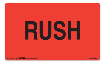 [LA-AMS-742] Warning Labels ''RUSH '' 3 x 5"