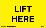 [LA-AMS-761] Warning Labels ''LIFT HERE '' 3 x 5"