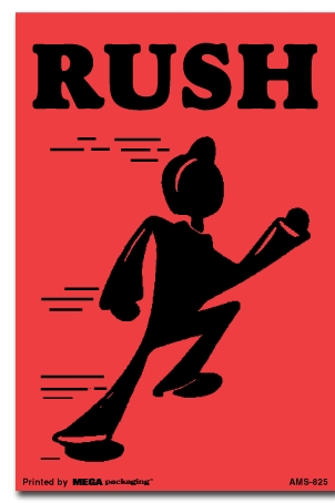 [LA-AMS-825] Warning Labels ''Rush '' 4 x 6"
