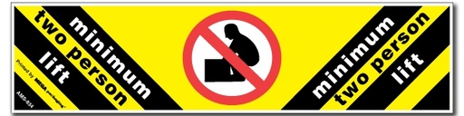 [LA-AMS-834] Warning Labels ''Minimum Two Person Lift '' 2 x 8"