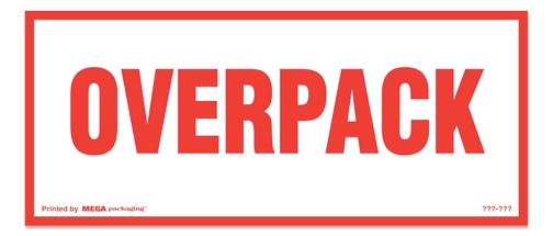 [LA-AMS-842] Warning Labels ''Overpack '' 2.5 x 6"