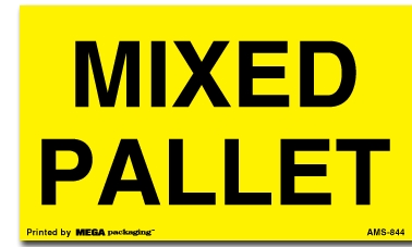 [LA-AMS-844] Warning Labels ''Mixed Pallet '' 3 x 5"