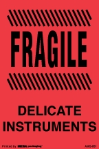 [LA-AMS-851] Warning Labels ''FRAGILE/DELICATE INSTRUMENTS '' 4 x 6"