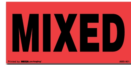 [LA-AMS-901] Warning Labels ''Mixed '' 3 x 6"