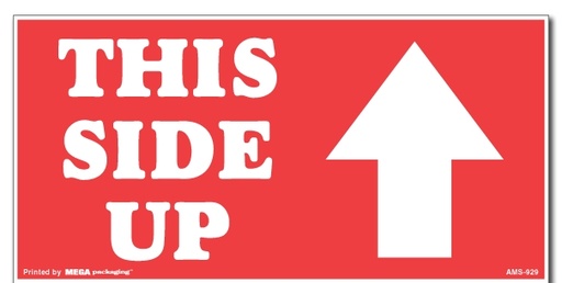 [LA-AMS-929] Warning Labels ''THIS SIDE UP '' 4 x 8"